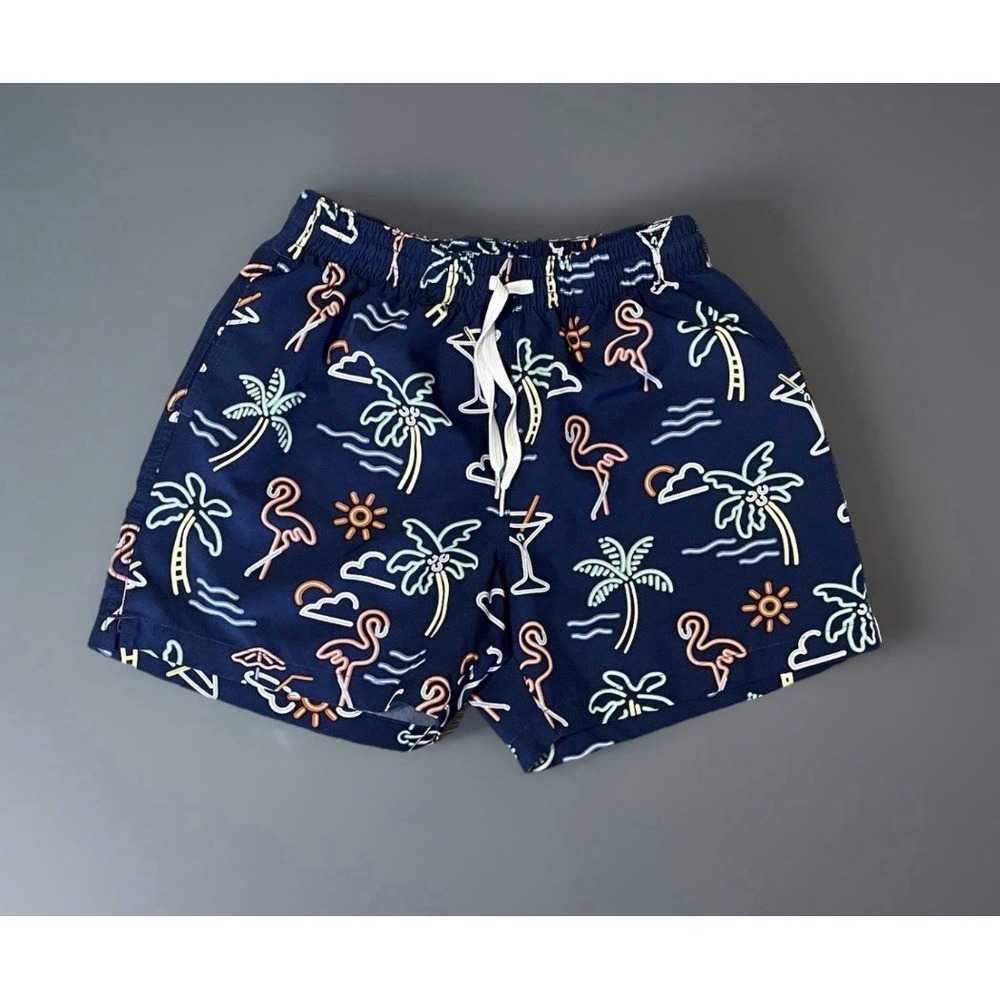 Chubbies Men's Swim Trunks Neon Light Navy Blue Small